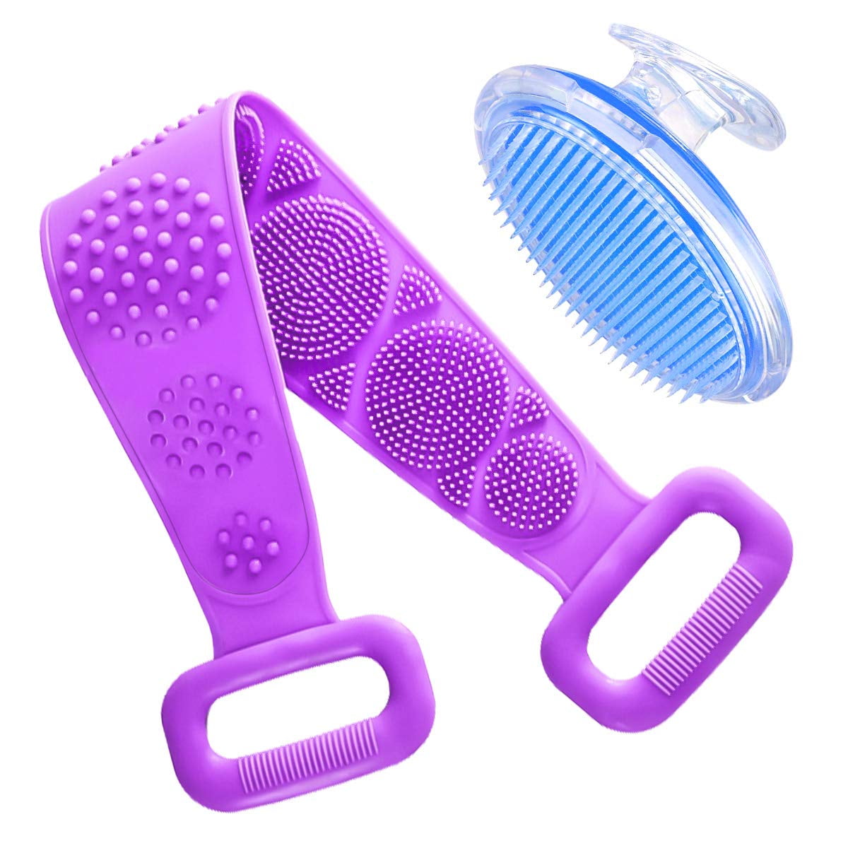 Silicone Back Scrubber for Shower for Men/Women and Exfoliating Brush