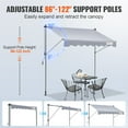 thumbnail image 4 of VEVOR Auvent Rétractable Manuel, Auvent de Patio Extérieur Rétractable de 78 Pouces Pare-Soleil Abri, Auvent de Porte et de Fenêtre de Patio Ajustable avec Rideau Pare-Soleil de 39 Pouces pour Cour Arrière, Jardin, Balcon, 4 of 9