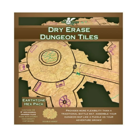 Role 4 Initiative Dry Erase Dungeon Tiles - 6" Hex (Earthtone) New