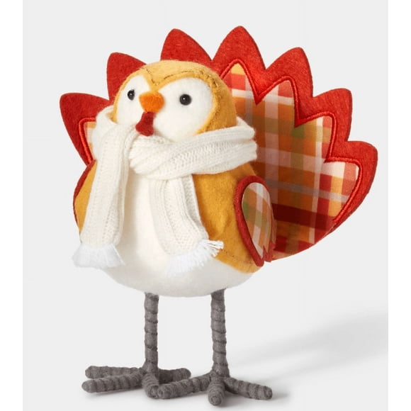 Target Harvest Featherly Friends Bird Plaid Turkey Decorative Figurine New