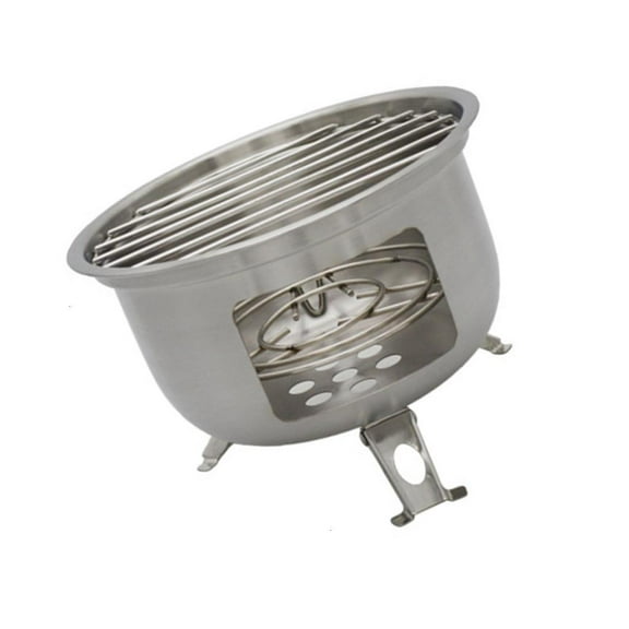 Outdoor Wood Burning Fire Pit Backpacking Survival Stove Stainless Steel Grill