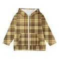 thumbnail image 5 of SERTG Boys and Girls Checkered Hooded Jacket Zip Front Long Sleeve Sporty Casual Outerwear Top for Children 4-12 Years(Yellow,7 Years), 5 of 6