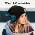 thumbnail image 4 of Oceantree Bluetooth Beanie Hat with Light, Headlamp Cap with Headphones and Built-in Speaker Mic, Gifts for Men Women Teen,Black, 4 of 9