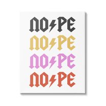 Nope Thunder Bold Symbol Phrase Typography Graphic Art Gallery Wrapped Canvas Print Wall Art