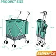 thumbnail image 3 of Folding Grocery Shopping Cart with 360° Double Front Swivel Wheels Waterproof Removable Oxford Cloth Liner Heavy Duty Canvas with Cover Lightweight Utility Cart for Laundry - Holds Up to 120 lbs, 3 of 8