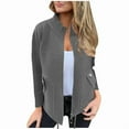 thumbnail image 5 of Sakmal Plus Size Jackets for Women Wool Fleece Zip Up Coats Gray Outerwear Jackets for Women 4XL, 5 of 5