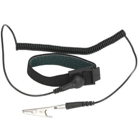 

ESD Bracelet Durable Protective Static Resistant Wrist Strap Long Spiral Wire For Dust Free Workshops Black