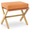thumbnail image 6 of BAMBOOHOMIE Makeup Vanity Stool, Foldable Foot Stool for Vanity with Bamboo X Legs, Ottoman Foot Rest Chair with Small Padded, Modern Vanity Chair for Makeup Room Bedroom Living Room (Orange), 6 of 8