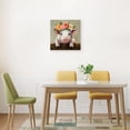 thumbnail image 3 of HFDF Pig Pictures Wall Decor Farm Animal Canvas Wall Art Pig Head Wearing Wreath Painting Print Farmhouse Kitchen Decor ( Pig 1) 24x16inch Framed, 3 of 6
