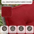 thumbnail image 6 of Patiobula Patio Furniture Set with Propane Fire Pit Table, 5 Pieces Outdoor Sectional Couch, Gray Wicker Rattan Conversation Loveseat Glider with Swivel Chair for Garden Backyard Deck, Red, 6 of 15
