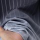 thumbnail image 5 of Blusa y camisa de manga larga con cuello alto para hombre, estilo informal, a rayas, con cuello alto, tipo cárdigan, camisa con botones, blusa de poliéster para hombre, 5 of 9