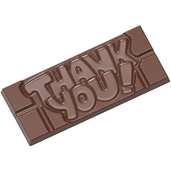 Chocolate World CW12014 Thank-You!-Tablet Polycarbonate Candy Mold with 4 Cavities, Each 50mm x 118mm x 8mm High