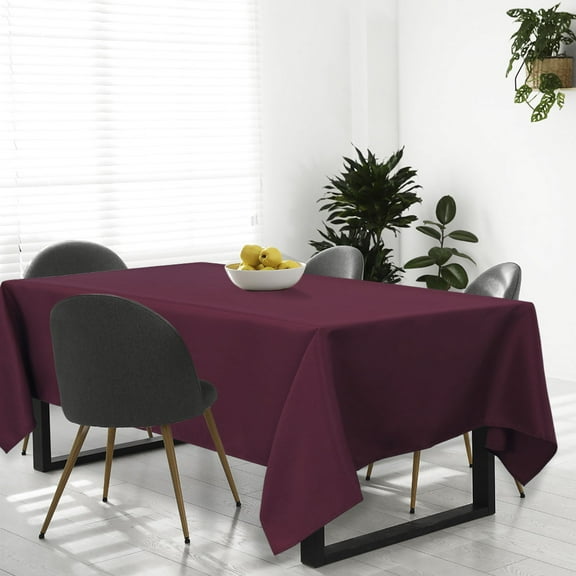 PiccoCasa Tablecloth Dining Table Cover for Indoor Outdoor Burgundy 60"x104"