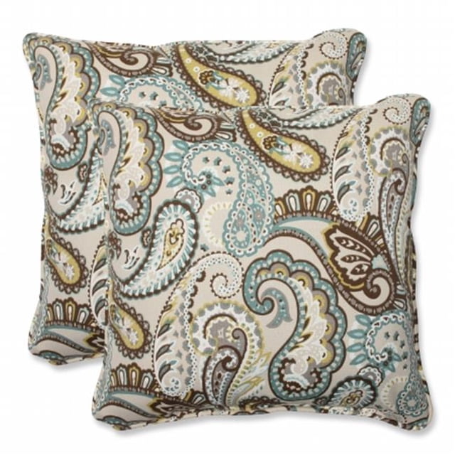 Pillow Perfect 537054 Tamara Paisley Quartz 18,5 Pouces Coussin (Lot de 2)