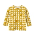 thumbnail image 3 of YOUYEDIAN 2026 Easter Girls 3/4 Length Sleeve Shirts Kids Festival Cute Bunny Print Cotton Tees Tops Holiday Casual Funny Clothes (Yellow, 13-14 Years), 3 of 4