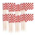 thumbnail image 3 of GUOOL 100 Pièces Drapeau Cure-Dents Fête d'Anniversaire Fournitures Maison Fête Cupcake Bâtons Rouge Blanc, 3 of 9