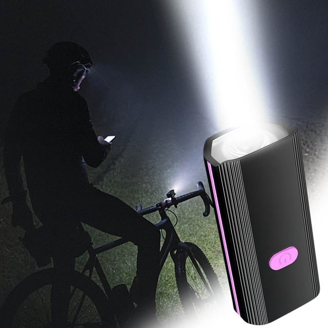 Faro de bicicleta con claxon - Luz LED USB recargable de 250 lúmenes, alarma de 120dB, 3 modos de iluminación, impermeable IPX5 para ciclismo nocturno