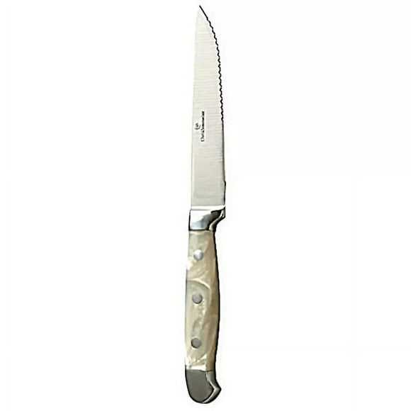 Chef & Sommelier FMO06 9 1/4" Steak Knife with 4 3/4" Blade, Acrylic Marble Finish Handle