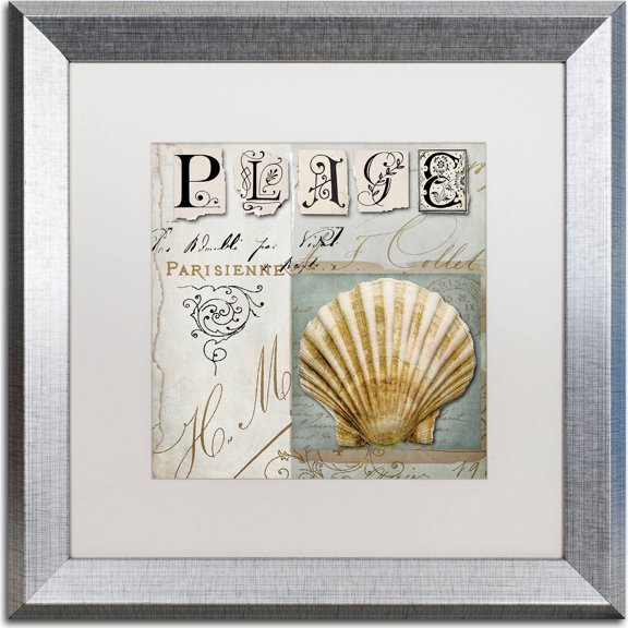 Trademark Fine Art "Beach Book I" Canvas Art by Color Bakery, White Matte, Silver Frame