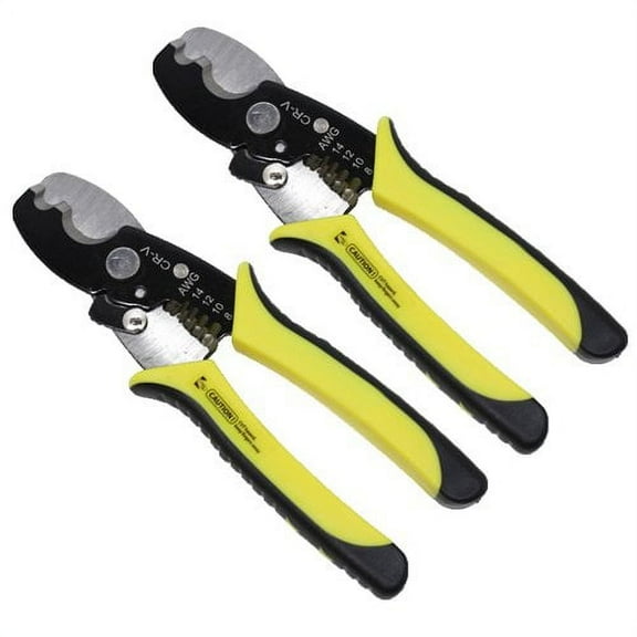Wideskall 2-Pack 8" inch Multifunctional Cable Wire Stripping Cutter Tool 8-14 AWG Metric Electrical Tool