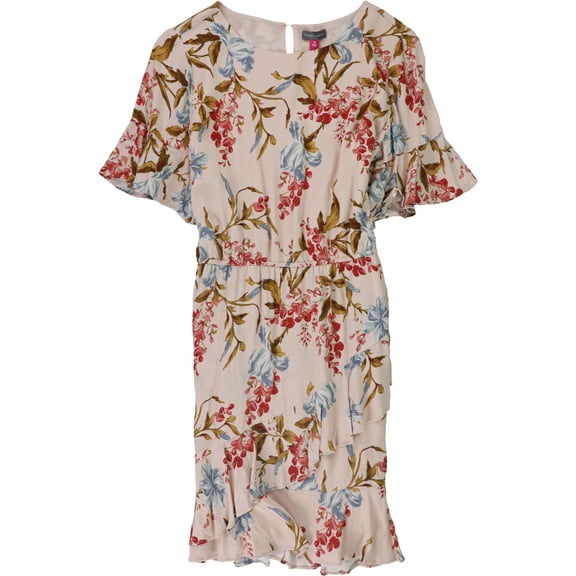 Vince Camuto Womens Floral Blouson Dress, Pink, Medium