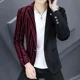thumbnail image 3 of Blazer fino para hombre, abrigo de corte entallado para negocios, chaqueta de vestir, traje a rayas para hombre, ropa de hombre sencilla con botones, ropa de estilo coreano, novedad, 3 of 5