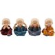 thumbnail image 3 of 4 Piece Cute Monk Figurines Small Resin Statue, Sage Kung Fu Buddha Creative Craft Ornament As Home, Office Car Interior Display Decoration Decor Doll, 3 of 4