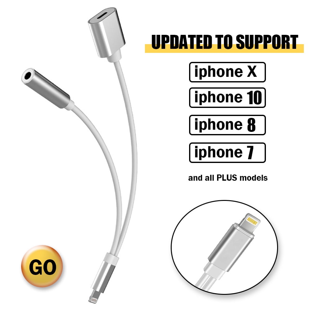 3.5 mm Headphone Adapter Jack Compatible with iOS 11/12 iPhone Headphone Adapter Compatible with iPhone 7/7Plus /8/8Plus /X/Xs/Xs Max/XR Adapter Headphone Jack 2 Pack 