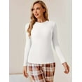 thumbnail image 2 of Ekouaer Women's Long Sleeve Shirts 3 Packs Crew Neck Stretchy Fitted Tops Ribbed Base Layer Soft Thermal Undershirts Tee, 2 of 5