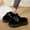 Black, variant on Women's Winter Cute Pearl Fuzzy Closed Toe Slippers, Non-Slip Warm Plush Home Slippers, Adorable Cozy Indoor Footwear for Daily Winter Wear Khaki 40