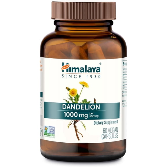 Himalaya Dandelion Root Herbal Supplement - Vegan, Gluten Free - 60 Capsules