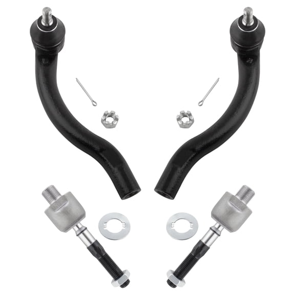 BOXI 4pcs Front Inner and Outer Tie Rod Ends for Honda Accord 2003 2004 2005 2006 2007 (2.4L Engines ONLY) / for Acura TSX 2004 2005 2006 2007 2008 2.4L l4 | EV80210 ES80288 ES80287