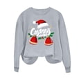 thumbnail image 5 of Women's Jingle Bell Print Christmas Sweatshirt Round Neck Hoodless Loose Fit Casual Holiday Wear, 5 of 6
