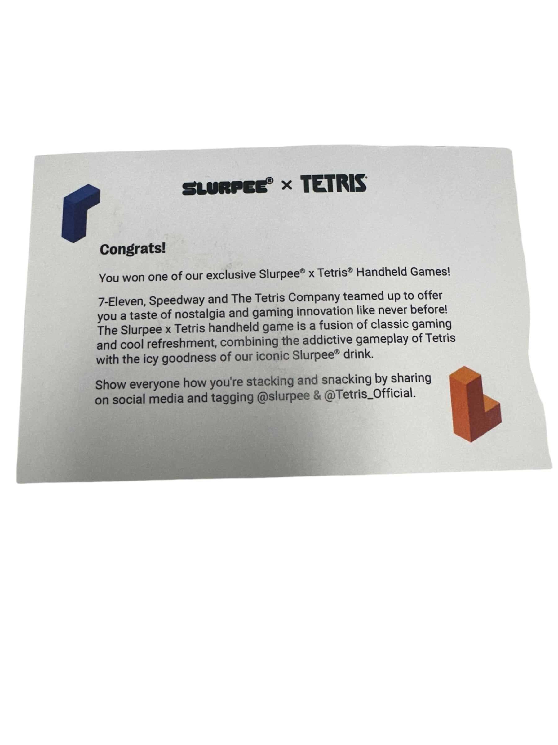 Slurpee + TETRIS Handheld Game Device 7-Eleven 7-11 New-in-box
