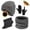 D-Black and White Mixed Lines, variant on KOITHOT 5 Pcs Winter Beanie Hat Scarf Touchscreen Gloves Set with Wool Socks for Men Women Black