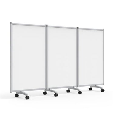 3-Panel Mobile Magnetic Whiteboard Room Divider, Black