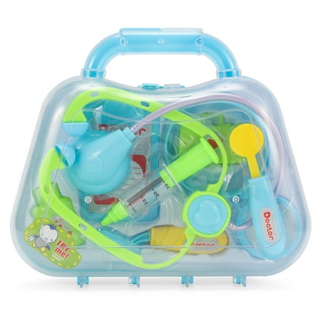 Fancynova Play Doctor Kit, Doctor Medical Kit Doctor Case Juguetes Roleplay Toy Set for Kids Children (Blue/Green (Best Kids Doctor Kit)