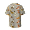 thumbnail image 4 of Goofa Cute Dog Printed Men's Casual Short-sleeved Shirt,Lightweight Breathable Button-down,Summer Casual men's top,Versatile Fashion shirt-Small, 4 of 7