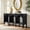 Black, variant on Morden For 60" Wood Arched Console Table for Entryway, 2-Tier Storage Cabinet for Living Room, Modern Hallway Storage Table for Foyer,Hallway, Black