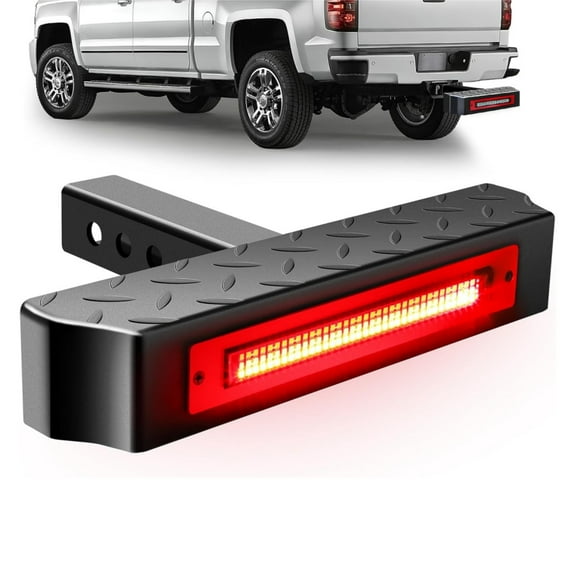 Ladcaser Universal Hitch Step with 108 LED 6 Mode Lightings Steel Hitch Bar Fit 2" Receiver