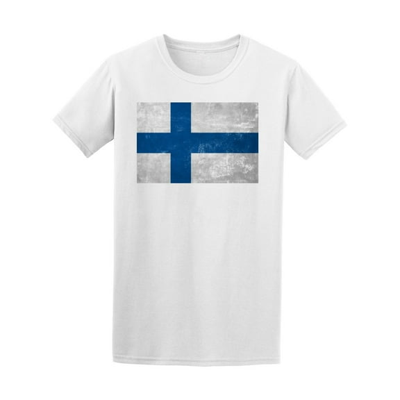 Old Grunge Finland Flag T-Shirt Men -Image by Shutterstock, Male Small