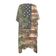 thumbnail image 2 of POLERO Casual Bikini Cover Up for Beach Polyester Quick Dry Long Kimono Swimsuit Cover Up Camo USA Flag Print, 2 of 6