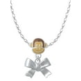 thumbnail image 1 of Delight Jewelry Silvertone 3-D Textured Bow Mia Monkey Charm Necklace, 1 of 4