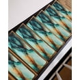 thumbnail image 3 of Abstract Teal Non-Slip Stair Treads for Wooden Steps, 7 Pack-8x30in Carpet Stair Mats with Adhesive Backing, Noise-Reducing Step Covers for Indoor Stairs, Easy to Install & Residue-Free, 3 of 7