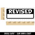 thumbnail image 2 of Revised with Blank Self-Inking Rubber Stamp Ink Stamper for Business Office - Blue Ink - Small 1-1/2 Inch, 2 of 7