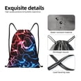 thumbnail image 4 of Xecao Red And Blue Lightning Pattern Sports Drawstring Backpack - String Swim Gym Bag with Wet Proof Pocket for Women&Men-Small, 4 of 6