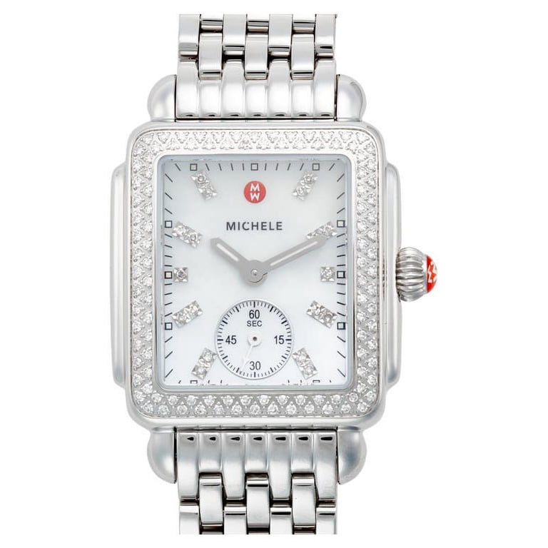 Michele Deco Mid Stainless Steel Mother-of-Pearl Dial Diamonds 