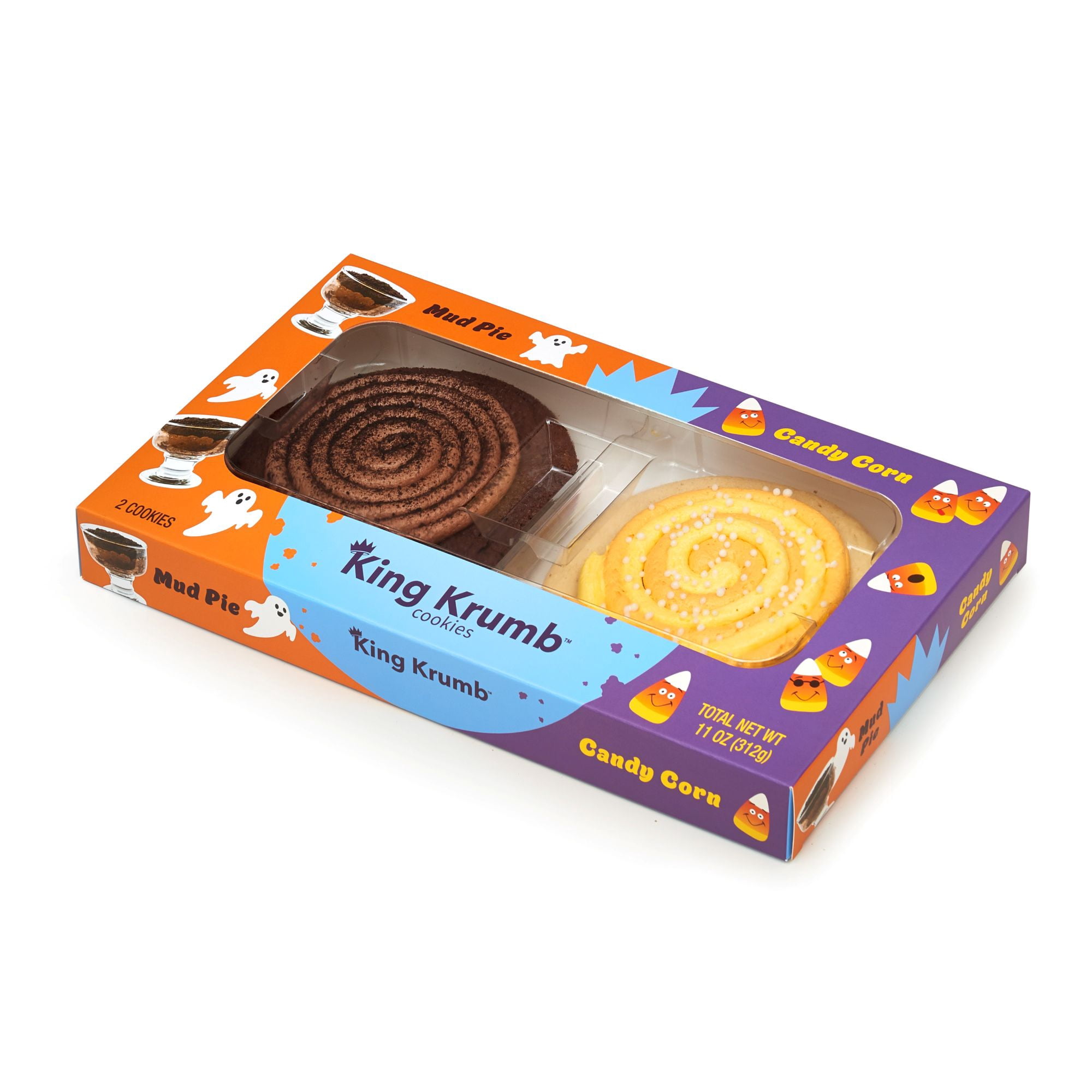 King Krumb Limited Edition Frosted Mud Pie and Candy Corn Soft Baked Bakery Cookies, Ready to Eat Gourmet Cookies with Frosting, 11 oz, 2 Count