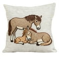 thumbnail image 2 of Year of the Horse Funny Print Linen Pillow Cover – Home Decor Cushion Cover for Sofa, Couch, Living Room – Square Shape – 1 Pack, 2 of 7