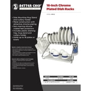 Better Chef 16 Inch Chrome Dish Rack 2 Level S Shaped Cutlery Holder DR-16